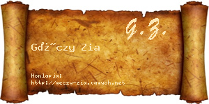 Géczy Zia névjegykártya
